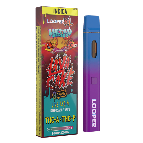 Looper XL Lifted Series Live Resin THC-A + THC-P Disposable Vape Device 3G: Lava Cake